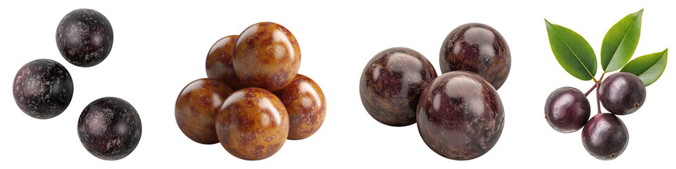 Fototapeta premium Soapberry isolated on transparent background, Set of