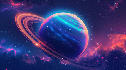 multicolored space galaxy with a planet constellations, galaxies, planets and nebulae.