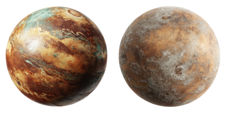 Solar system isolated on transparent background, Set of