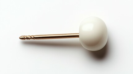 Isolated white thumbtack on white background