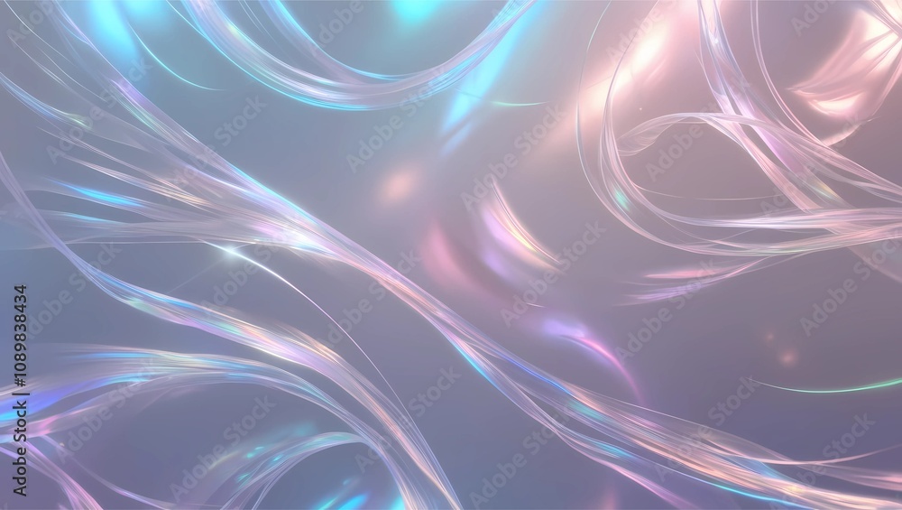 Poster colorful swirling abstract light patterns create a mesmerizing visual display in a soft, ethereal at