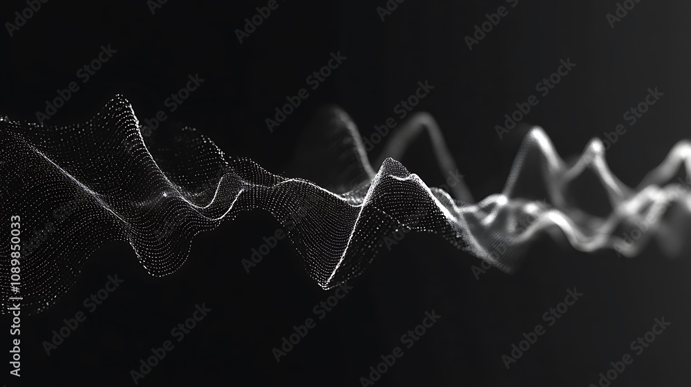 Poster diverse selection of black sound waves representing various frequencies design