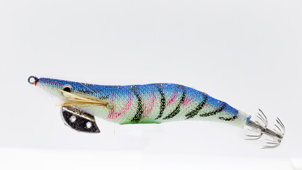  Egi ,in this picture predominantly blue color, its a fake lure for squid and cuttlefish a fishing lure for casting and spinning.