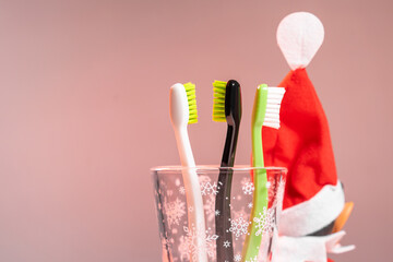 Dentist Happy Merry Christmas And New Year Composition Gift Card Mail Or Banner Template With Copy...