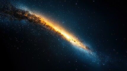  A night sky close-up of a star shining brightly, with a radiant glow on its side