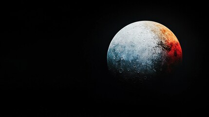   Close-up of black backdrop featuring red and white centerpiece with water droplets