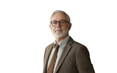 Portrait of a College Professor With Transparent Background