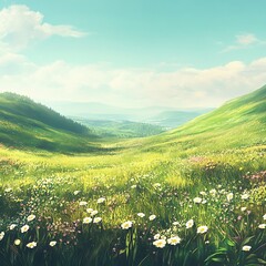 Obraz premium Lush summer meadow with diverse colorful flowers picture