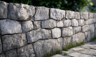 stone wall with beveled edges and cracks