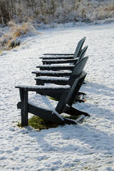 bench in the snow