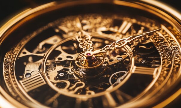 golden pocket watch, with intricate details, symbolizing timeless elegance, golden pocket watch, vintage luxury