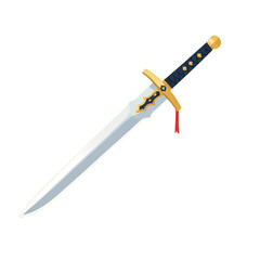 simple minimalist sword vector illustration isolated