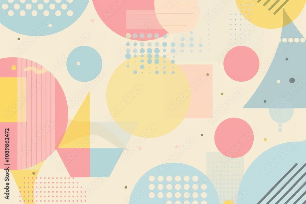 Aufkleber Colorful geometric shapes and patterns create a vibrant abstract background suitable for design projects and creative applications