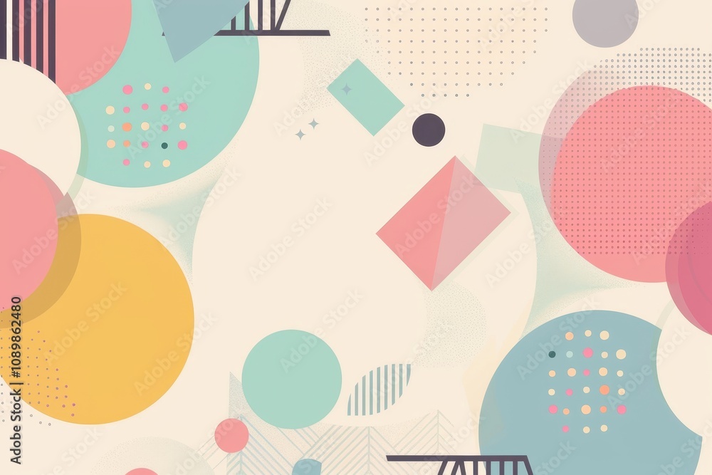 Aufkleber Colorful geometric shapes and patterns create a vibrant abstract background suitable for design projects and creative applications
