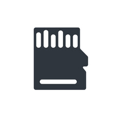 SSD Card Flat Icon On White Background