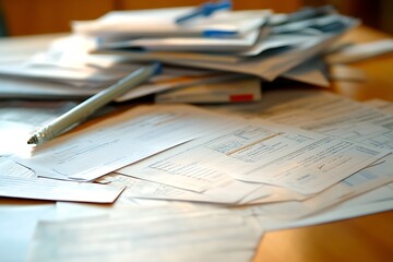 Fototapeta premium Financial planning documents on office desk