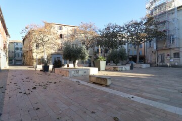 Rue piétonne, ville de Carpentras, département du Vaucluse, France