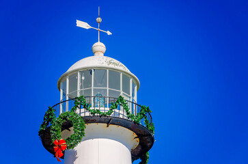 Biloxi Lighthouse at Christmas in Biloxi Mississippi