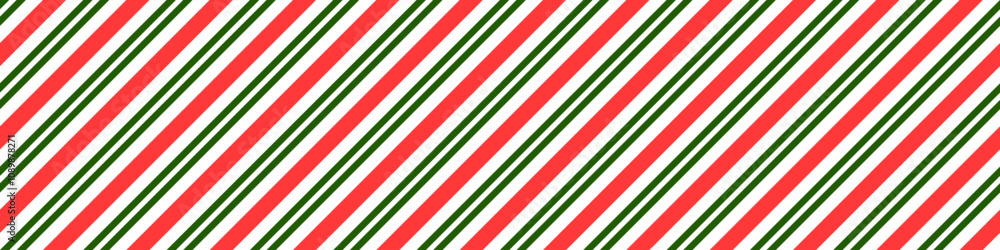 Poster seamless candy stripe pattern with diagonal red and green lines. cane pattern with peppermint textur