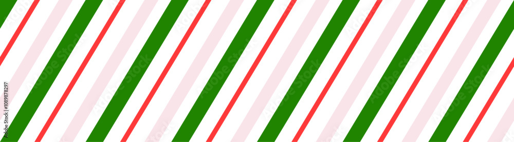 Poster seamless candy stripe pattern with diagonal red and green lines. cane pattern with peppermint textur