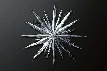 Fototapeta premium Silver starburst on a plain black gradient