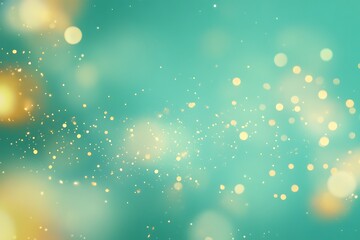 Fototapeta premium teal background with shimmering gold lights