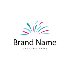 Fototapeta premium Firework Logo, Simple Line Model Design New Year Celebration Day Illustration, Template Vector