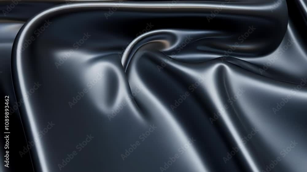 Poster this showcases an elegant black satin fabric with luxurious waves creating a smooth texture perfect 