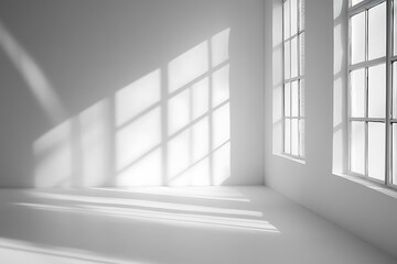 Obraz premium Pure white background with soft shadow effects