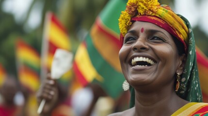 Obraz premium National pride, sri lanka national day observed with community gatherings, traditional performances, symbols of independence, creating atmosphere of unity, shared heritage.