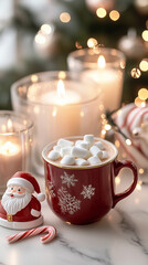 Fototapeta premium Cup of coffee with marshmallows. 
