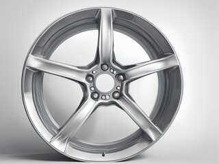 Obraz premium Wheel Rim Precision: Metallic Finish Highlighted on White