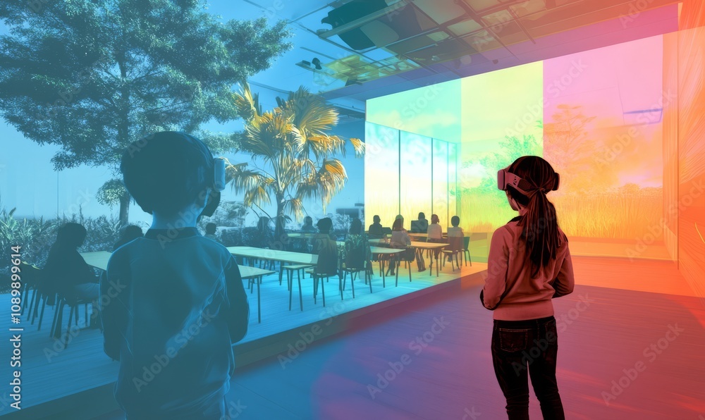 Poster Virtual classrooms Creating immersive and inclusive learning environments --ar 5:3 --v 6.1 Job ID: 301089f2-da7d-4f46-9be7-db4d9ce3d393
