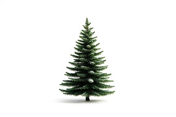 Fototapeta premium Simple green Christmas tree on a white background