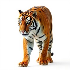 Fototapeta premium a tiger that is walking on a white surface