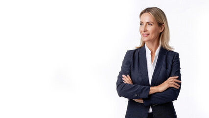 Obraz premium portrait of a businesswoman with white space for content