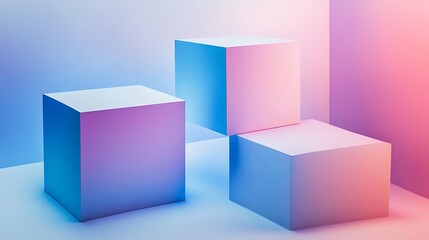 Obraz premium Vibrant Geometric Explosions and Minimalistic Cubes in Dynamic Abstract Artwork Collection