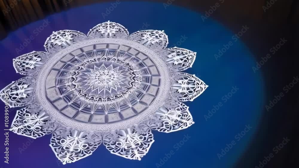 Poster experience the mesmerizing rotation of a mandala, featuring dynamic patterns and colors that promote