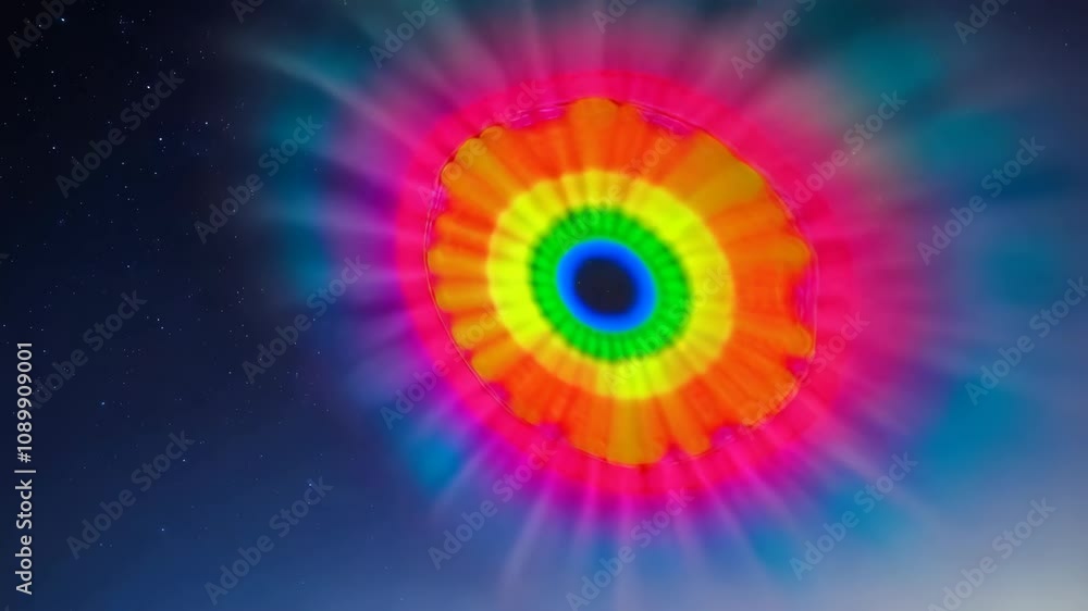 Poster experience a captivating mandala that rotates steadily against a dark backdrop, pulsating with intri