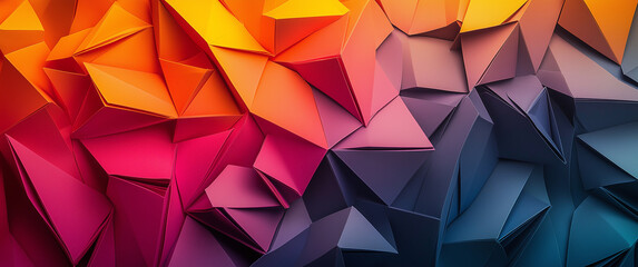 Fototapeta premium Abstract geometric 3D background. Folded paper digital wallpaper.