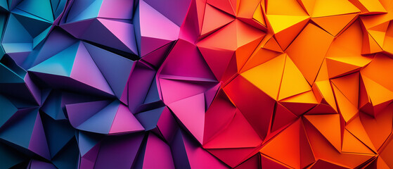 Fototapeta premium Abstract geometric 3D background. Folded paper digital wallpaper.