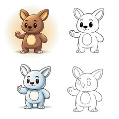 Fototapeta premium Cheerful Cartoon NAME Coloring and Illustration, COLOR + NAME Matching Line Art for Kids' Activities or Educational Fun.