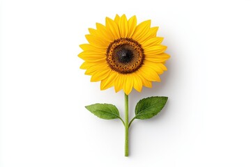 Fototapeta premium Vibrant Single Sunflower in Full Bloom