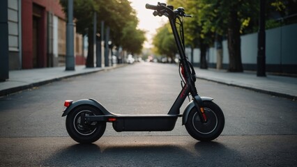 Rider enjoying the comfort and efficiency of their electric scooter while navigating through a busy urban area