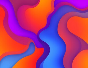 Vibrant Abstract Fluid Pattern with Warm and Cool Color Spectrum Created with Generative AI