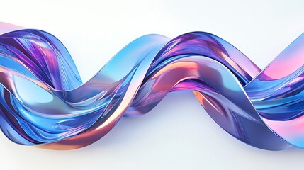 Naklejka premium Colorful Flowing Glass and Liquid-like Abstract Shapes in Futuristic Digital Art Renderings