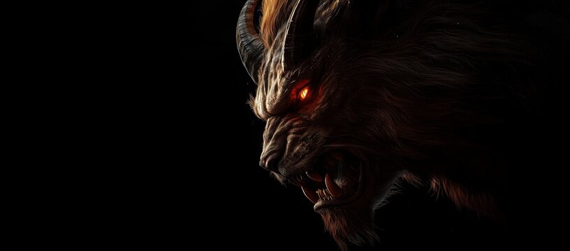 manticore on a black background
