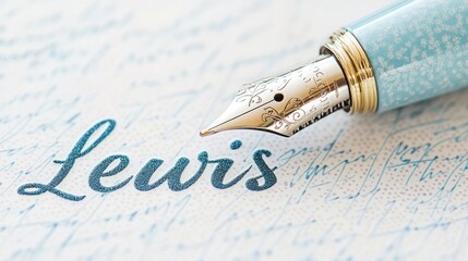 Fototapeta premium Elegant Lewis Script on Personalized Stationery