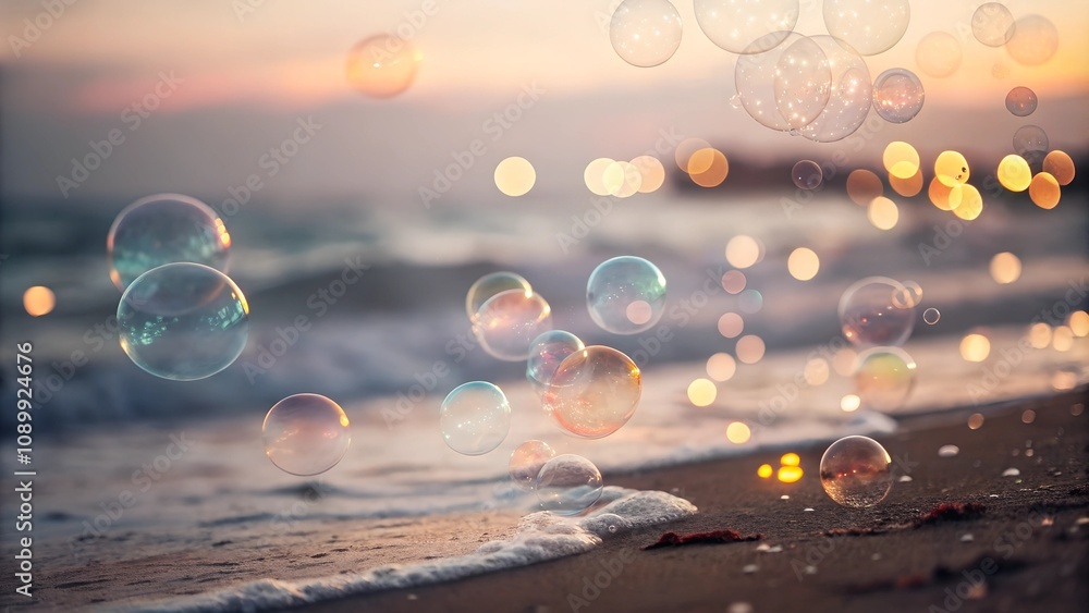 Poster a dreamy bokeh effect with soft glowing circles