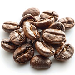 Obraz premium ripe coffee beans isolated on white background